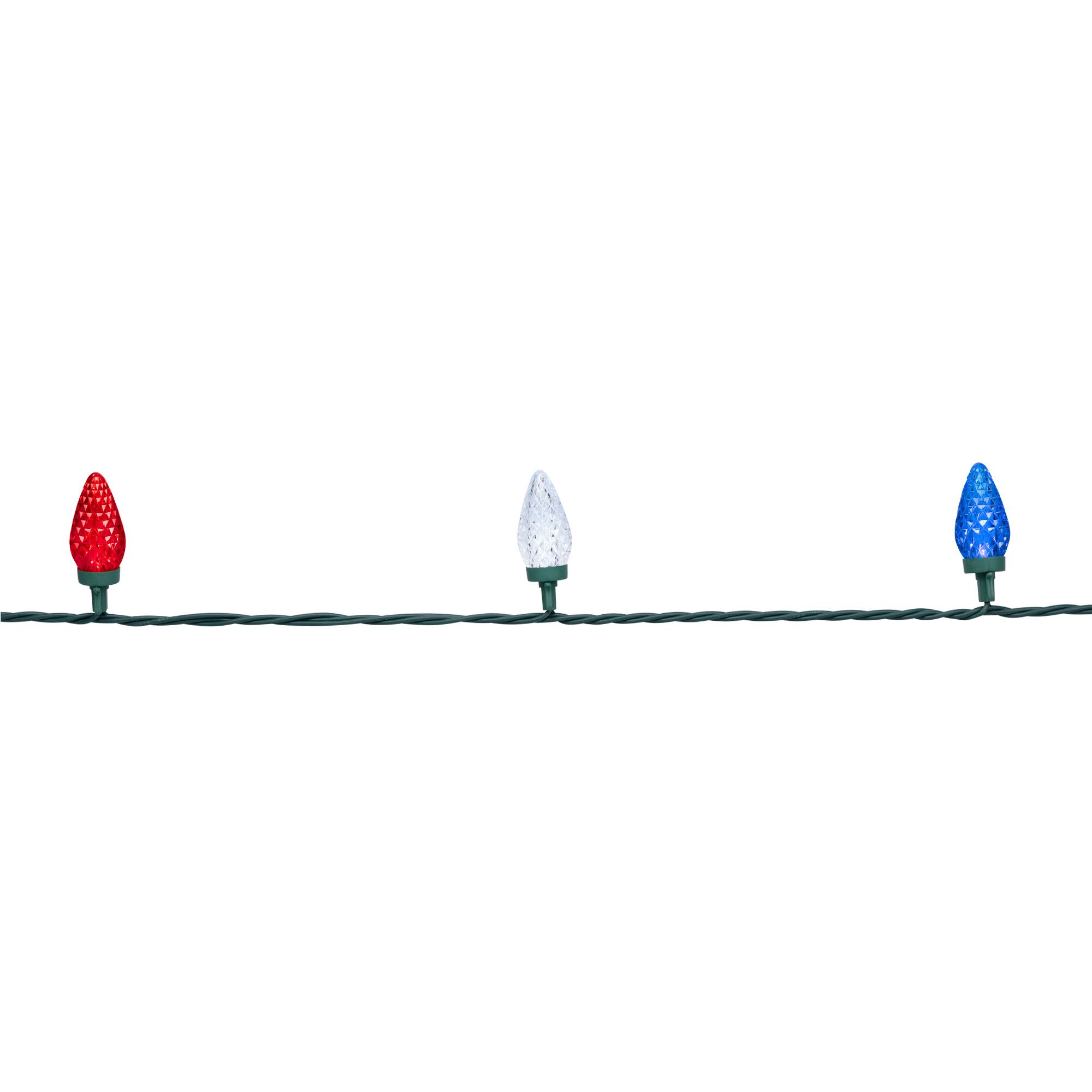 22 Gauge Patriotic LED C9 Faceted Christmas Light Wire